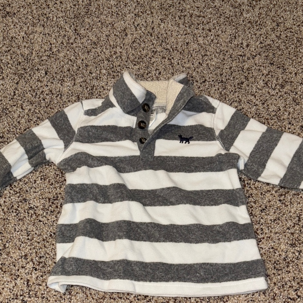 Carter's Gray and White Striped Sweater